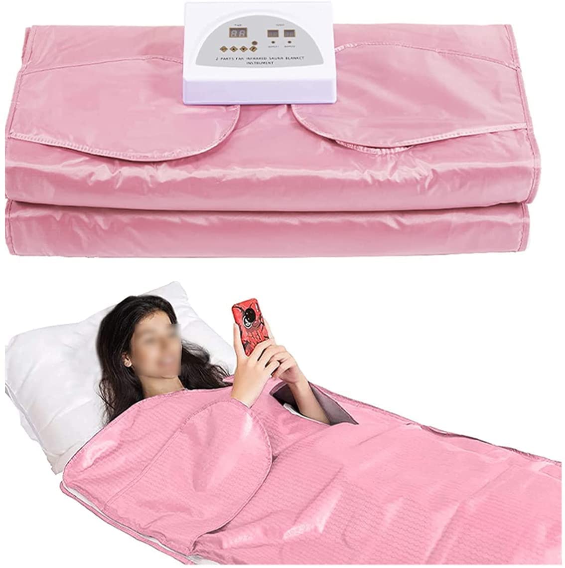 Amazon.co.jp : 高用量赤外線サウナブランケット、減量発汗解毒と酸